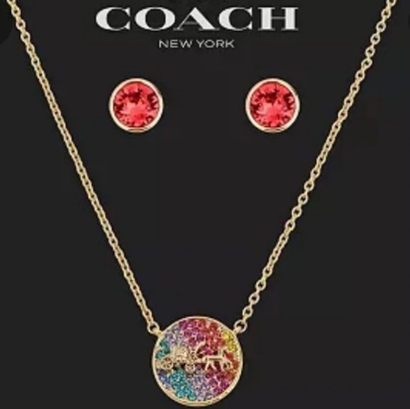 NWT COACH necklace+earrings set - Picture 7 of 8